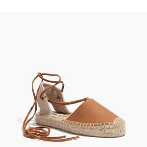 Soludos Brown Leather Espadrille Platform Sandals
